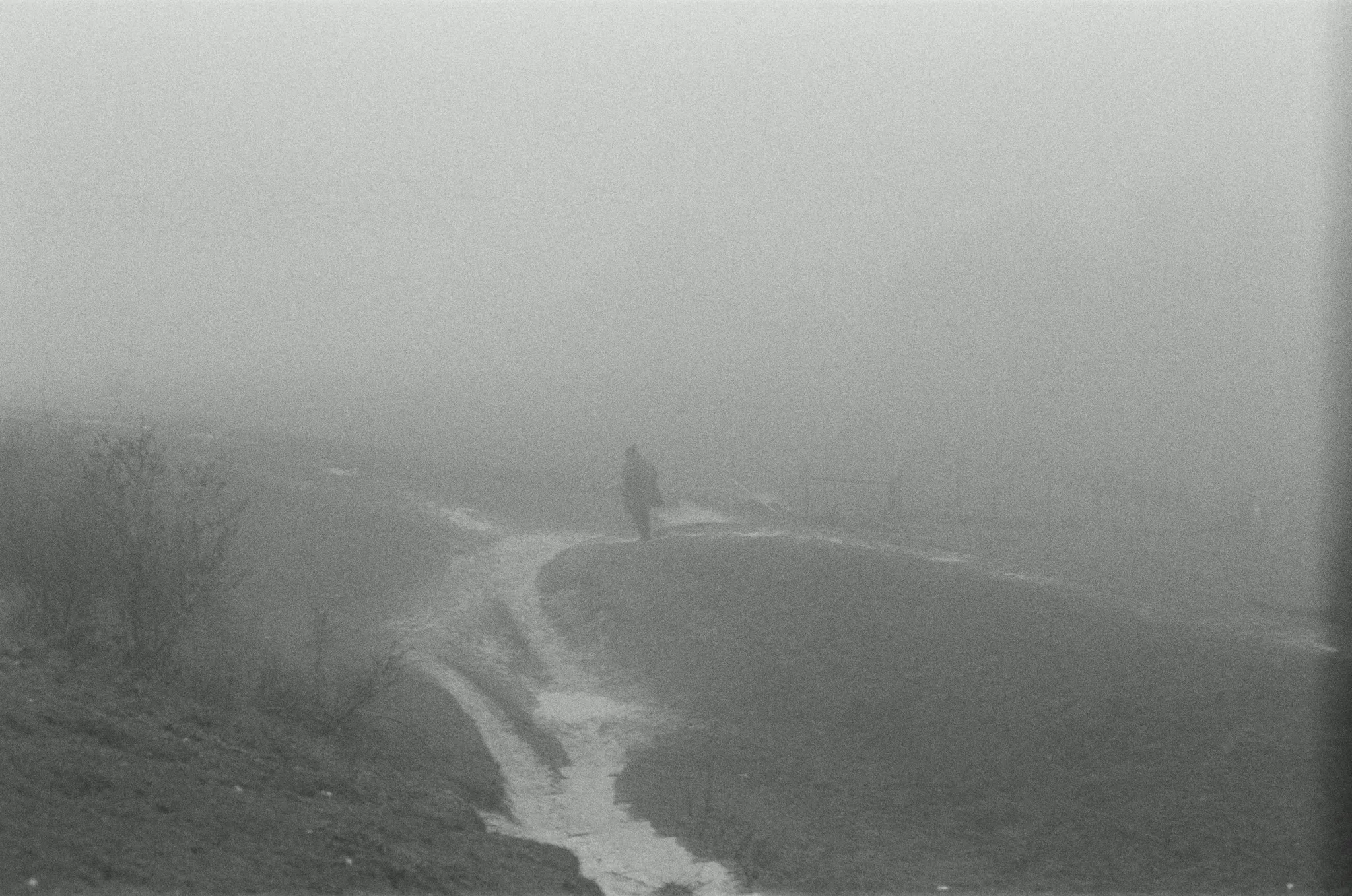 Black-and-white photograph from Worthing, Christmas 2023